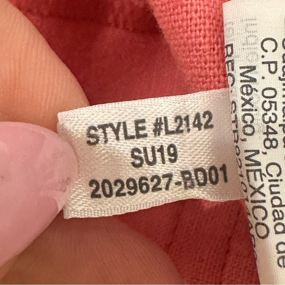 Jcrew Scalloped Hem Shorts Pink Linen Cotton - Picture 7 of 7